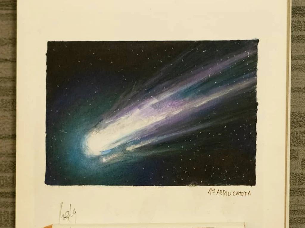 pintura astronomia meteorito prismacolor